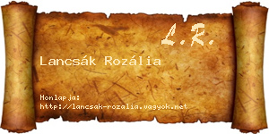 Lancsák Rozália névjegykártya